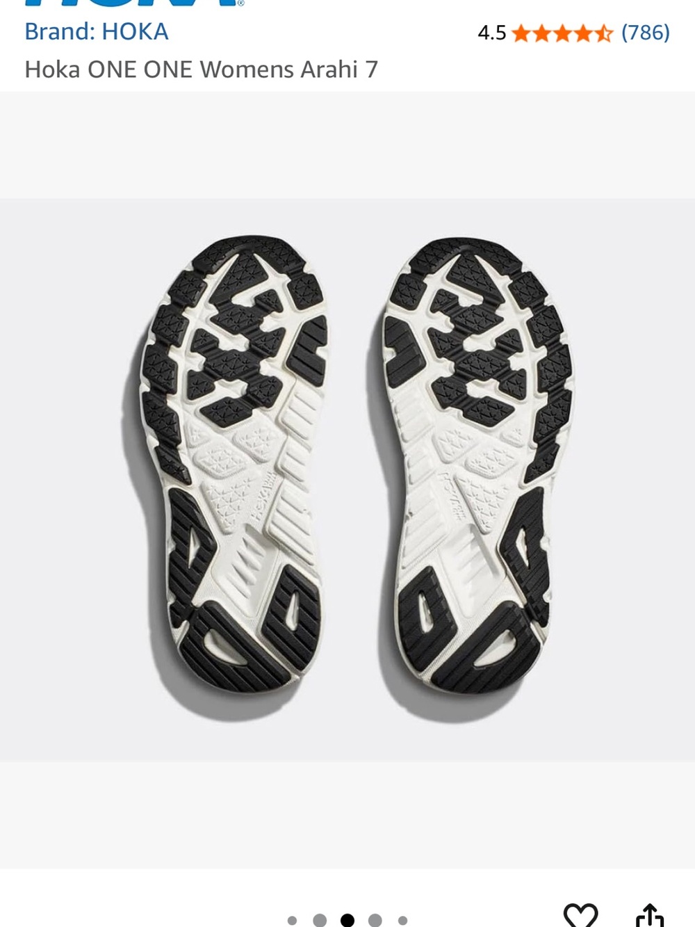 Hoka Arahi 7 Running Shoe - Black/White - Picture 4 of 14